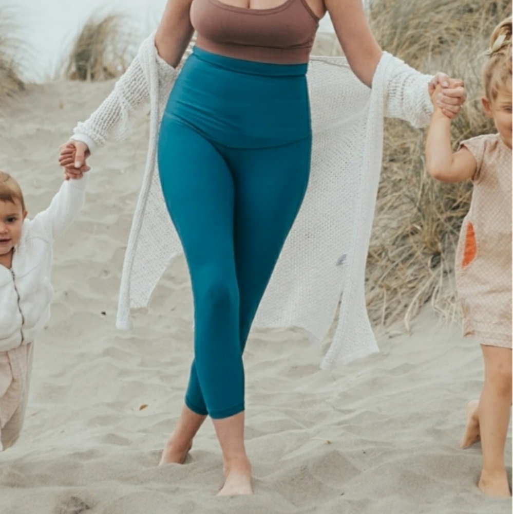 Baobei Active Sculpt and Recovery Postpartum Leggings in Lagoon